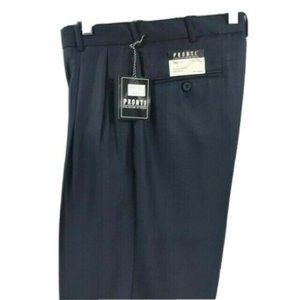 Pronti Men's N Dress Pants Pleated Cuffed Hem Size 32" Waist 34" Inseam